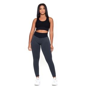 BLACK High Waisted Soft Stretchy Scrunch Workout Yoga Running Leggings
